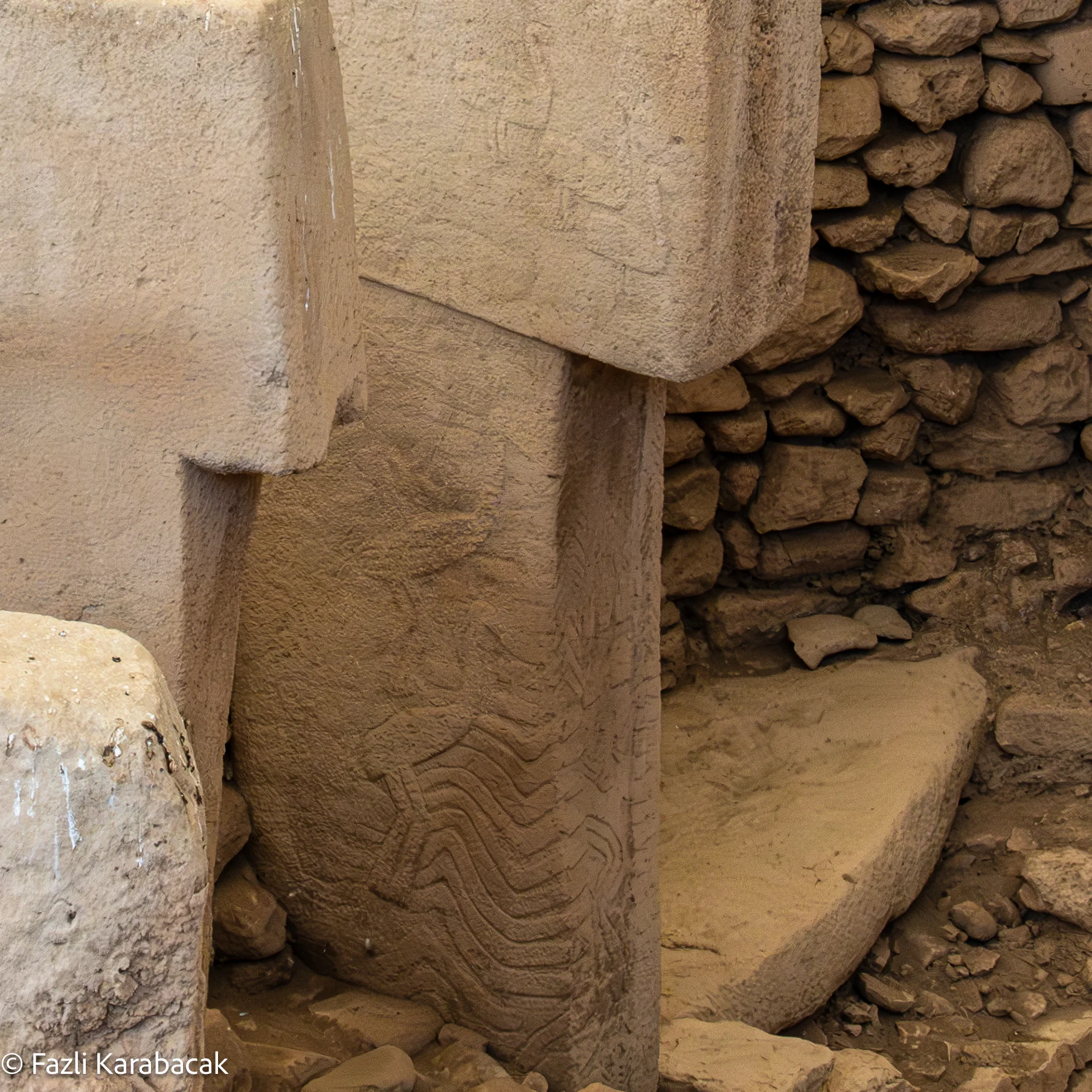 Snake relief carvings at Göbekli Tepe